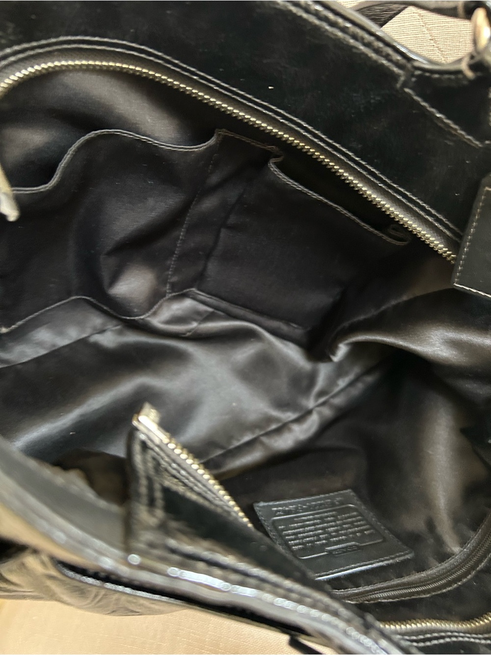 Coach Black Patent Signature Embossed Shoulder Bag - Picture 8 of 11